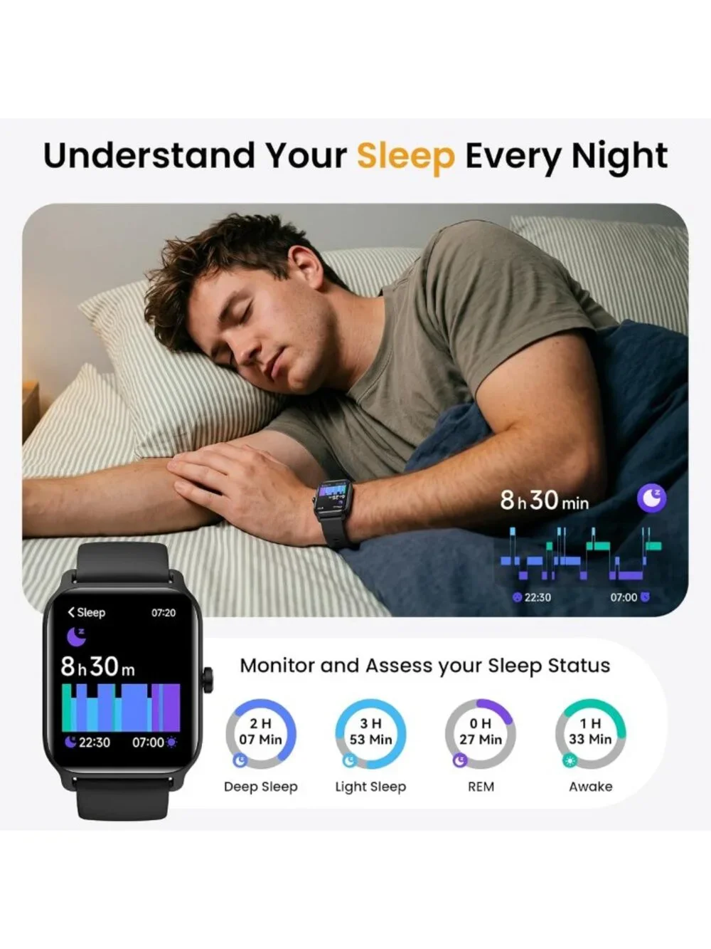 Smart Fitness Watch for Men, 1.8